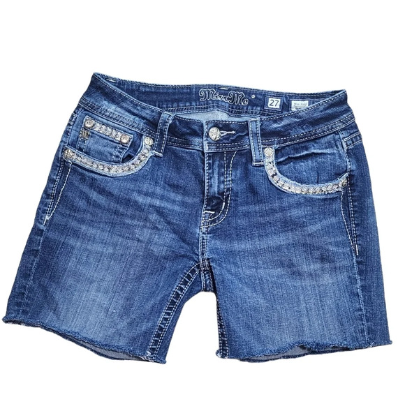 Miss Me Mid Rise Skinny Jean Shorts - Picture 1 of 8
